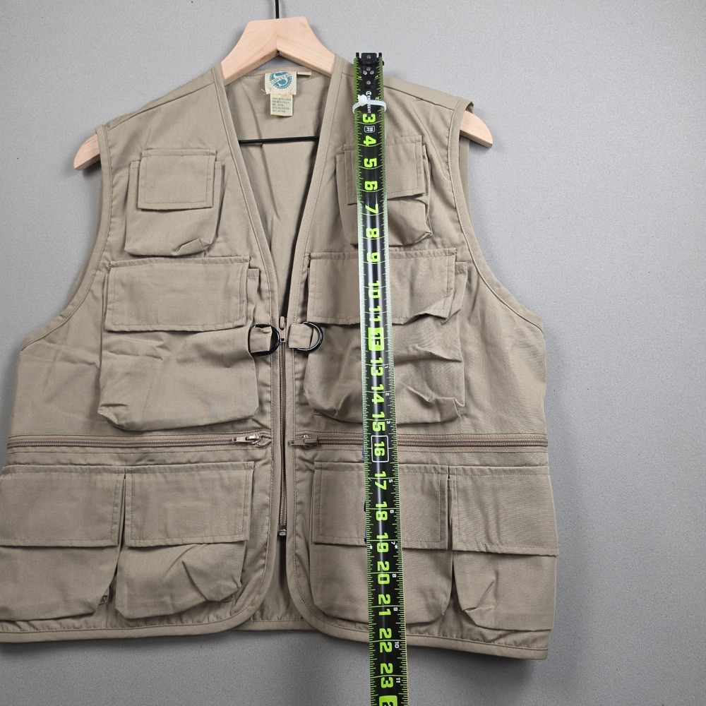 Sawyer's 1992 Avon Vintage Safari Fishing Photo Vest Men's M Khaki Tan Cargo Zip - Picture 9 of 10